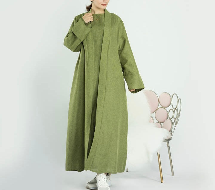 FADJA Linen Open Abaya