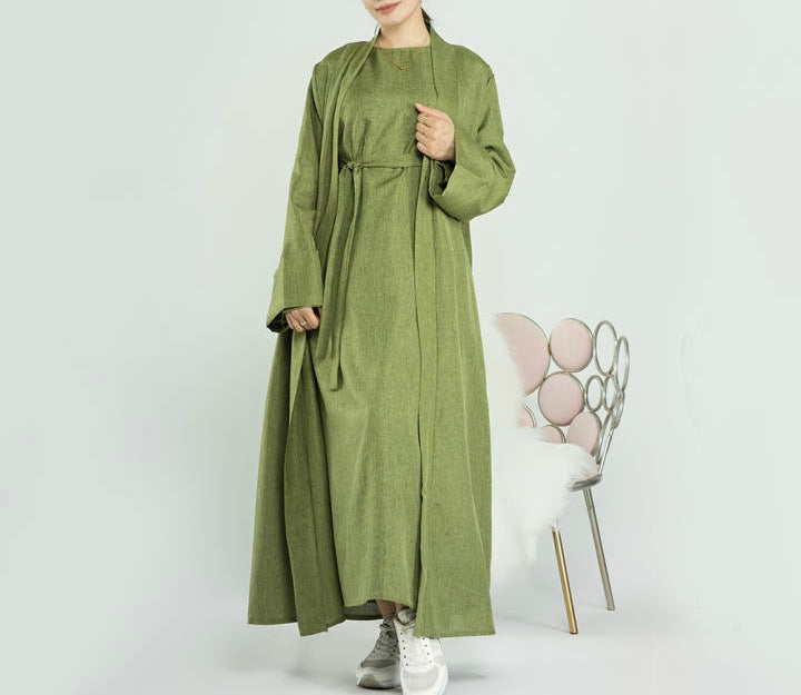 FADJA Linen Open Abaya