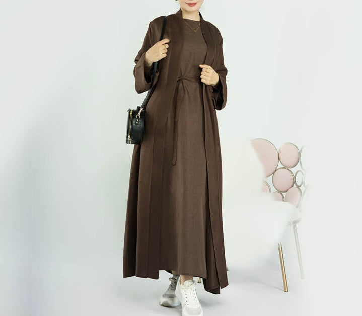 FADJA Linen Open Abaya