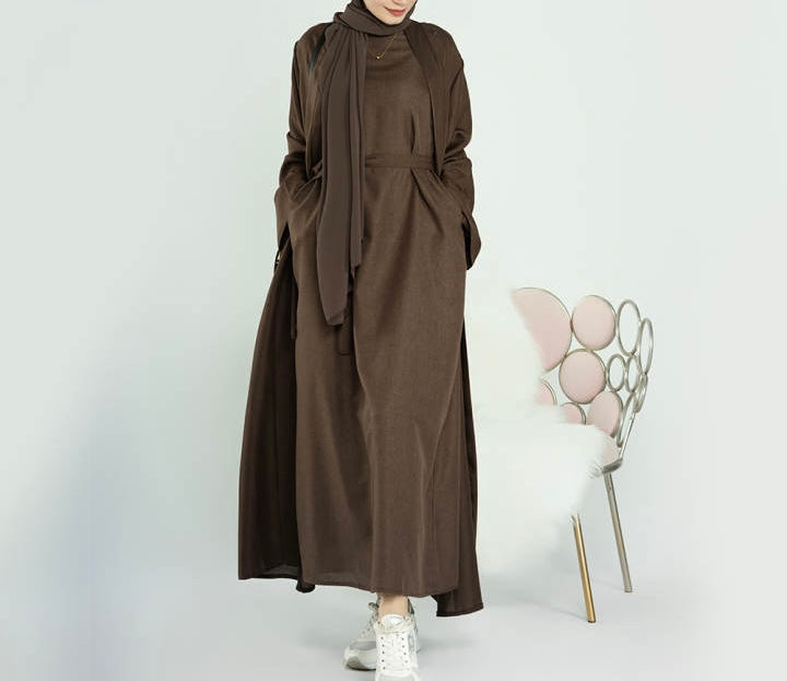 FADJA Linen Open Abaya